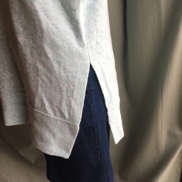 LOFT Wool Long Sweater Ice Blue Side Slit - Picture 4 of 8